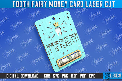 Tooth Fairy Money Card | Childs Greeting Cards | Money Holder | CNC File SVG Fly Design 