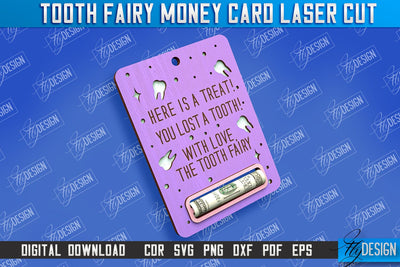 Tooth Fairy Money Card | Childs Greeting Cards | Money Holder | CNC File SVG Fly Design 