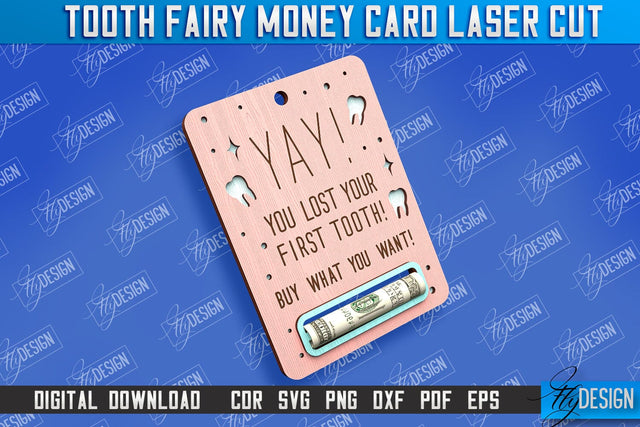 Tooth Fairy Money Card | Childs Greeting Cards | Money Holder | CNC File SVG Fly Design 