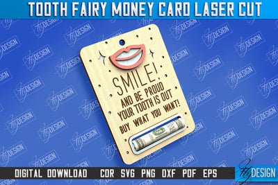 Tooth Fairy Money Card | Childs Greeting Cards | Money Holder | CNC File SVG Fly Design 