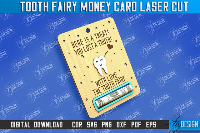 Tooth Fairy Money Card | Childs Greeting Cards | Money Holder | CNC File SVG Fly Design 