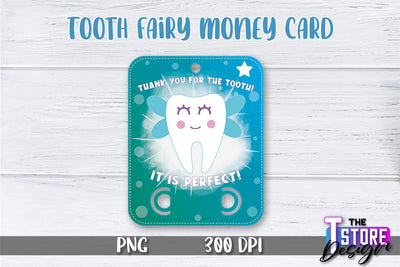 Tooth Fairy Money Card PNG Design | Tooth Fairy Money Holder | Kids PNG Sublimation The T Store Design 