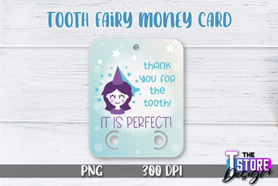 Tooth Fairy Money Card PNG Design | Tooth Fairy Money Holder | Kids PNG Sublimation The T Store Design 