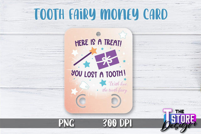 Tooth Fairy Money Card PNG Design | Tooth Fairy Money Holder | Kids PNG Sublimation The T Store Design 