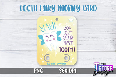 Tooth Fairy Money Card PNG Design | Tooth Fairy Money Holder | Kids PNG Sublimation The T Store Design 
