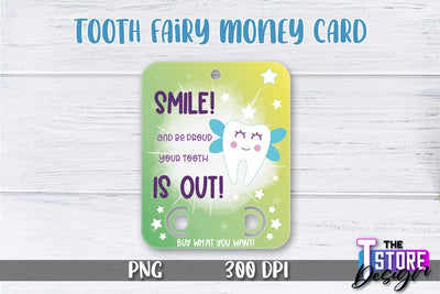 Tooth Fairy Money Card PNG Design | Tooth Fairy Money Holder | Kids PNG Sublimation The T Store Design 