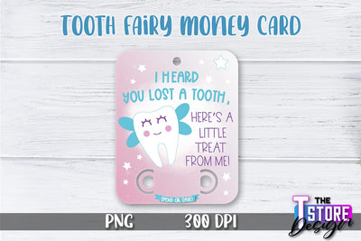 Tooth Fairy Money Card PNG Design | Tooth Fairy Money Holder | Kids PNG Sublimation The T Store Design 