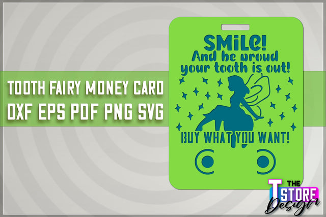 Tooth Fairy Money Holder | Money Card Laser Cut Design | Greeting Cards SVG The T Store Design 