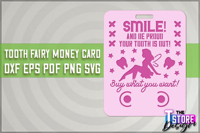 Tooth Fairy Money Holder | Money Card Laser Cut Design | Greeting Cards SVG The T Store Design 