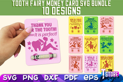 Tooth Fairy Money Holder | Money Card Laser Cut Design | Greeting Cards SVG The T Store Design 