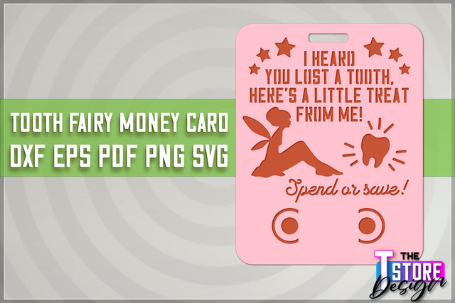 Tooth Fairy Money Holder | Money Card Laser Cut Design | Greeting Cards SVG The T Store Design 