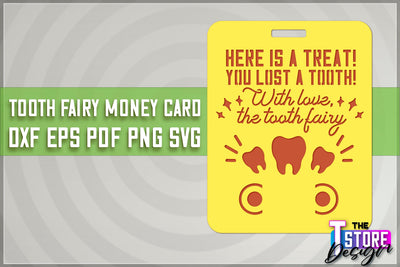 Tooth Fairy Money Holder | Money Card Laser Cut Design | Greeting Cards SVG The T Store Design 