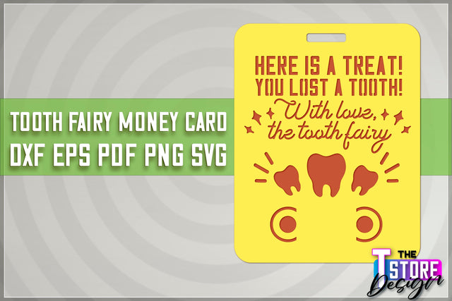 Tooth Fairy Money Holder | Money Card Laser Cut Design | Greeting Cards SVG The T Store Design 