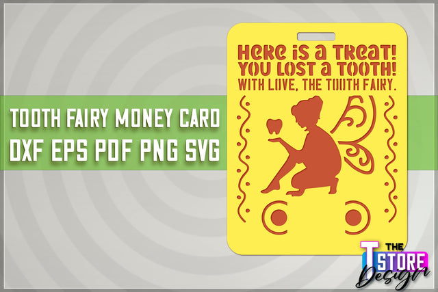 Tooth Fairy Money Holder | Money Card Laser Cut Design | Greeting Cards SVG The T Store Design 