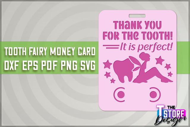 Tooth Fairy Money Holder | Money Card Laser Cut Design | Greeting Cards SVG The T Store Design 
