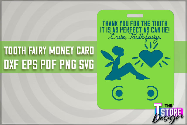 Tooth Fairy Money Holder | Money Card Laser Cut Design | Greeting Cards SVG The T Store Design 