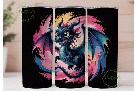 Toothless Dragon 20oz Tumbler Wrap Sublimation PixelChick 