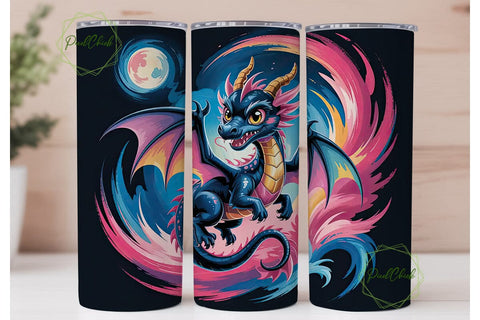Toothless Dragon 20oz Tumbler Wrap Sublimation PixelChick 