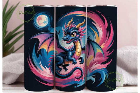 Toothless Dragon 20oz Tumbler Wrap Sublimation PixelChick 