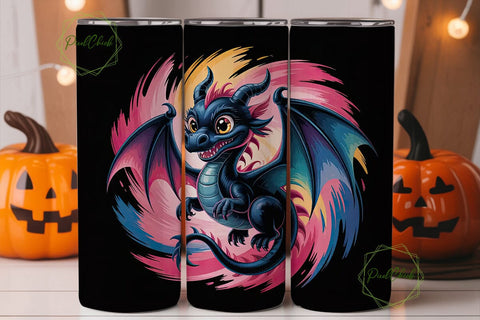 Toothless Dragon 20oz Tumbler Wrap Sublimation PixelChick 