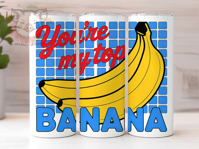 Top Banana 20oz Tumbler Wrap, Top Banana Quote, Funny Fruit Sublimation, Banana PNG Design, 20oz Tumbler Wrap, Tropical Summer Vibes, Fruit Humor Wrap Sublimation Lara' s Designs 