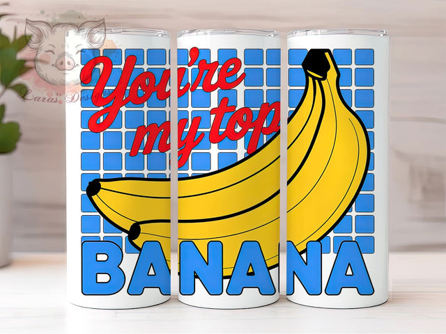 Top Banana 20oz Tumbler Wrap, Top Banana Quote, Funny Fruit Sublimation, Banana PNG Design, 20oz Tumbler Wrap, Tropical Summer Vibes, Fruit Humor Wrap Sublimation Lara' s Designs 
