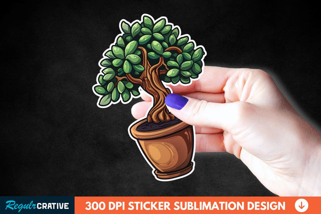 Topiary Pot Sticker Clipart Sublimation Regulrcrative 