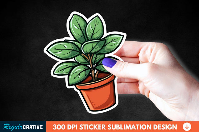 Topiary Pot Sticker Clipart Sublimation Regulrcrative 