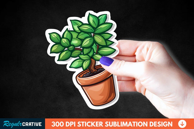 Topiary Pot Sticker Clipart Sublimation Regulrcrative 