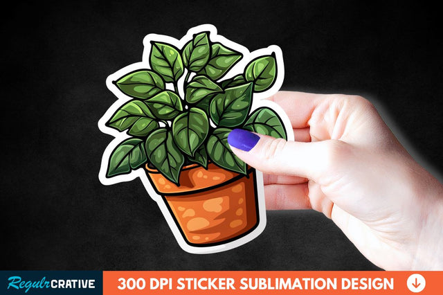 Topiary Pot Sticker Clipart Sublimation Regulrcrative 