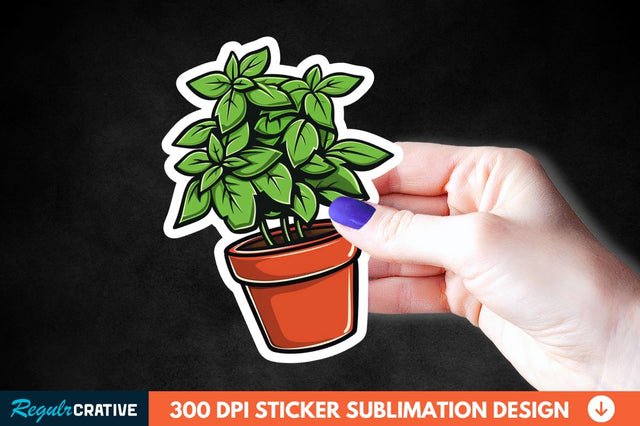 Topiary Pot Sticker Clipart Sublimation Regulrcrative 