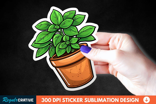 Topiary Pot Sticker Clipart Sublimation Regulrcrative 