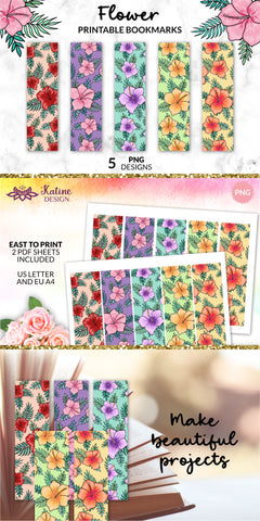 Topical bookmark, Hibiscus flowers bookmark, Floral Bookmarks, Flower Bookmarks, Watercolor Bookmarks, Printable Bookmark, Bookmark Design, Pdf Bookmark, Bookmark Bundle, Bookmark Set, Diy Bookmarks, Bookmark Sublimation Digital bookmarks, PNG file SVG KatineDesign 
