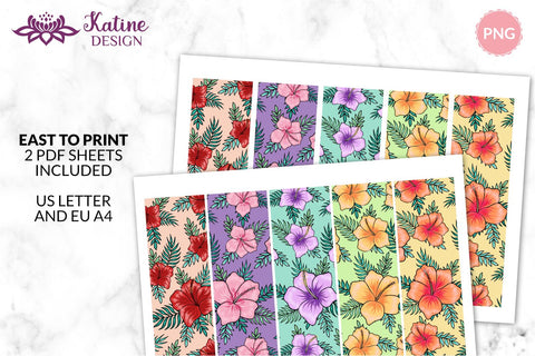 Topical bookmark, Hibiscus flowers bookmark, Floral Bookmarks, Flower Bookmarks, Watercolor Bookmarks, Printable Bookmark, Bookmark Design, Pdf Bookmark, Bookmark Bundle, Bookmark Set, Diy Bookmarks, Bookmark Sublimation Digital bookmarks, PNG file SVG KatineDesign 