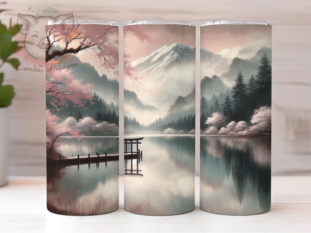 Torii Gate Sakura 20oz Spring Tumbler, Sakura Cherry Blossom Design, Spring Drinkware, 20oz Sublimation Wrap, Japanese Aesthetic, Floral Mug, Nature Lover Gift Sublimation Lara' s Designs 
