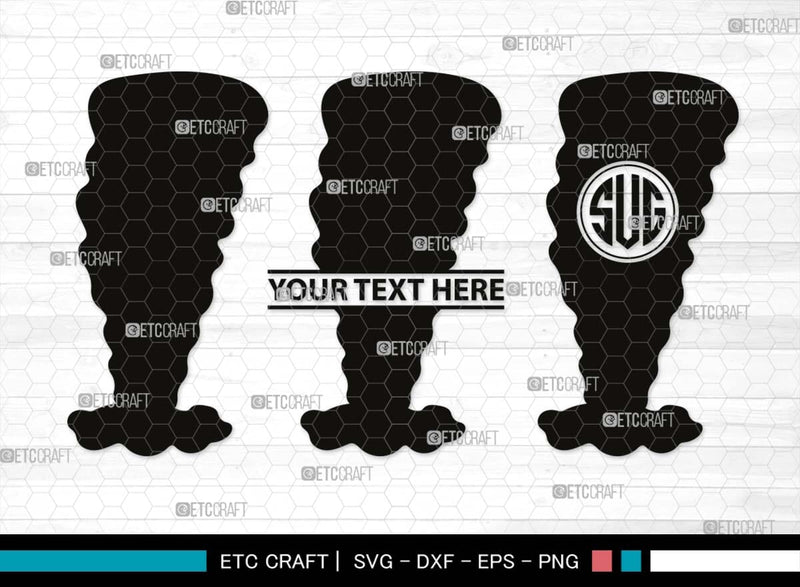 Tornado Monogram, Tornado Silhouette, Tornado SVG, Twister Svg