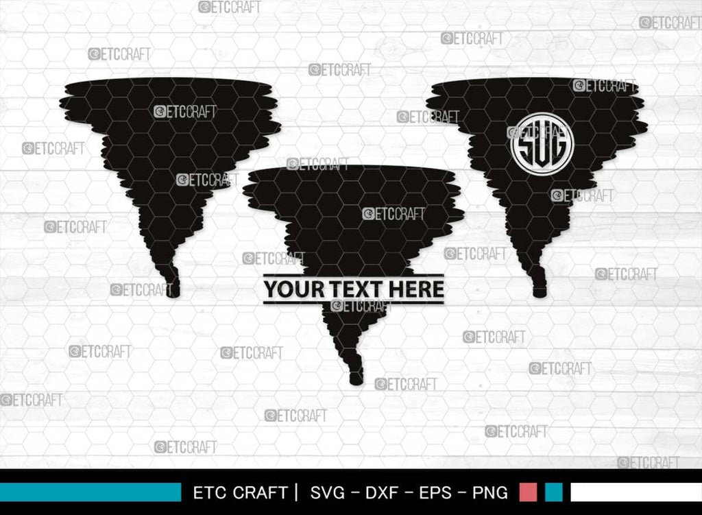 Tornado Monogram, Tornado Silhouette, Tornado SVG, Twister Svg