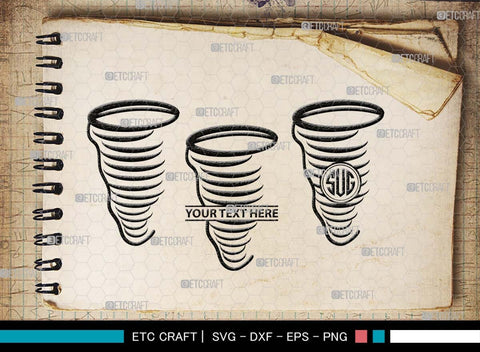 Tornado Monogram, Tornado Silhouette, Tornado SVG, Twister Svg, Whirlwind Svg, Hurricane Svg, Cyclone Svg, SB00539 SVG ETC Craft 