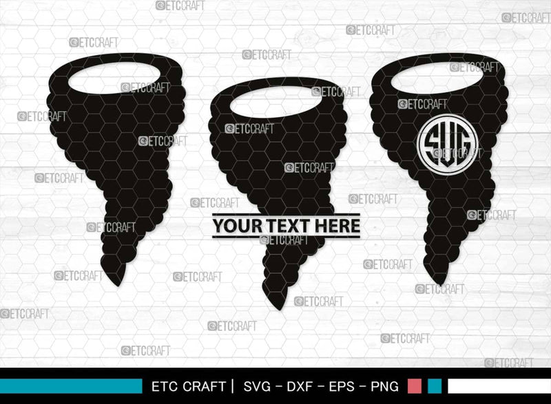 Tornado Monogram, Tornado Silhouette, Tornado SVG, Twister Svg