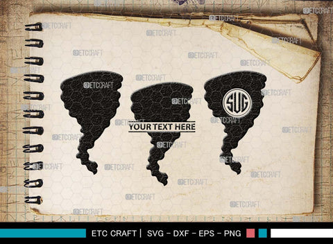 Tornado Monogram, Tornado Silhouette, Tornado SVG, Twister Svg, Whirlwind Svg, Hurricane Svg, Cyclone Svg, SB00539 SVG ETC Craft 
