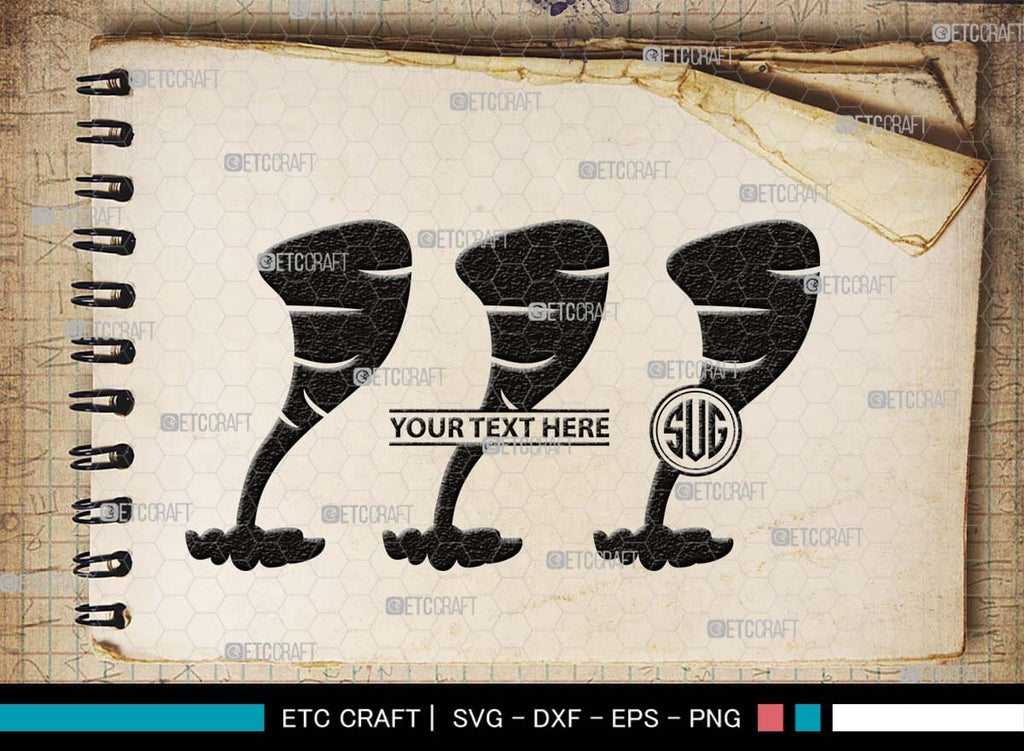 Tornado Monogram, Tornado Silhouette, Tornado SVG, Twister Svg