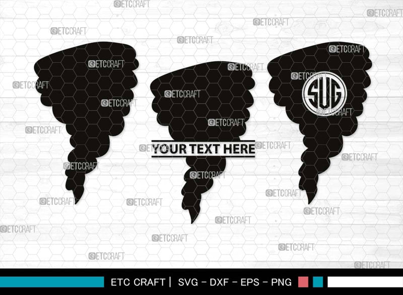 Tornado Monogram, Tornado Silhouette, Tornado SVG, Twister Svg