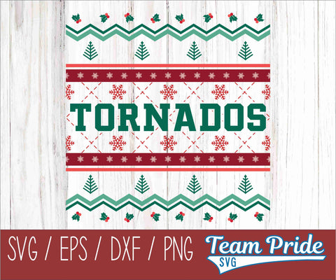 Tornados Ugly Christmas Sweater Festive Holiday Design SVG, EPS, DXF, PNG SVG Team Pride SVG 