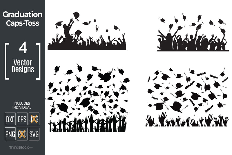 Tossing Graduation Caps SVG AfterTenDesign 