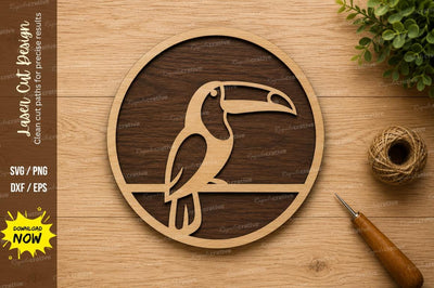 Toucan Bird Circle Laser Cut SVG Design SVG Regulrcrative 