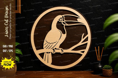 Toucan Bird Laser Cut Wall Art Decorative File SVG Regulrcrative 