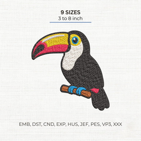 Toucan Embroidery Design – Tropical Bird Jungle Animal Machine Embroidery File Embroidery/Applique DESIGNS PatternFeed8 