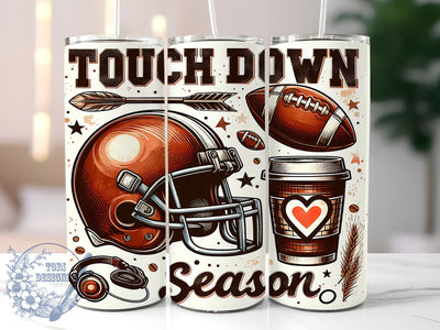 Touch Down Football Season, Touchdown Design, Sports Tumbler, PNG File, Sublimation Art, Game Day Decor, Football Lover Gift, Digital Download Sublimation ToriDesigns 