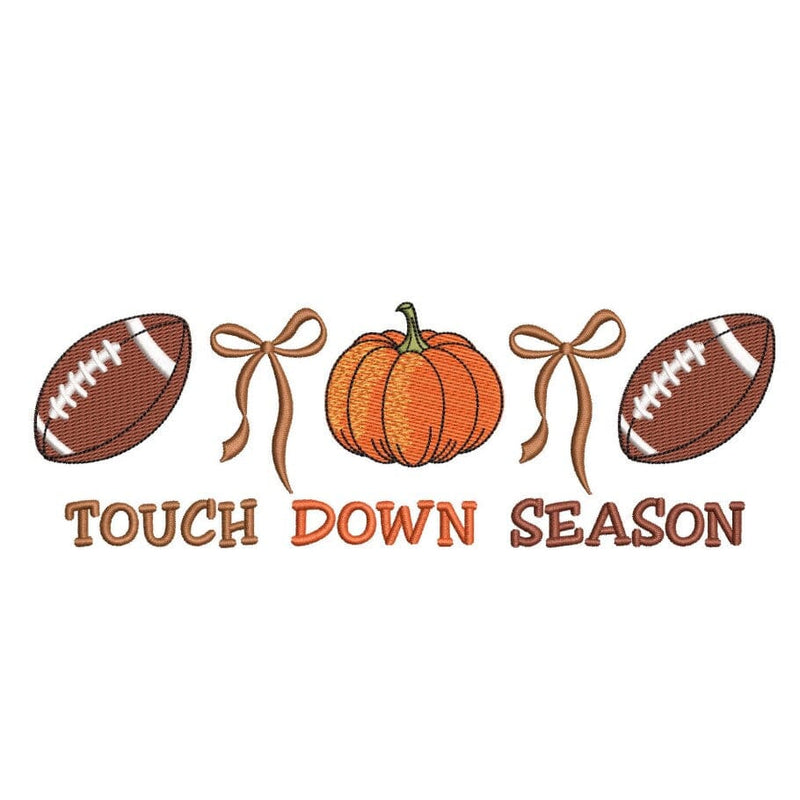 Touch Down Season Football Coquette Bow Embroidery Design, 3 sizes, Instant Download Embroidery/Applique DESIGNS Nino Nadaraia 