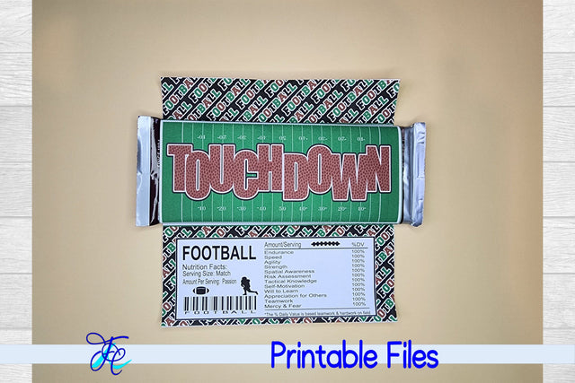 Touchdown Candy Bar Wrapper 3D Paper Family Creations 